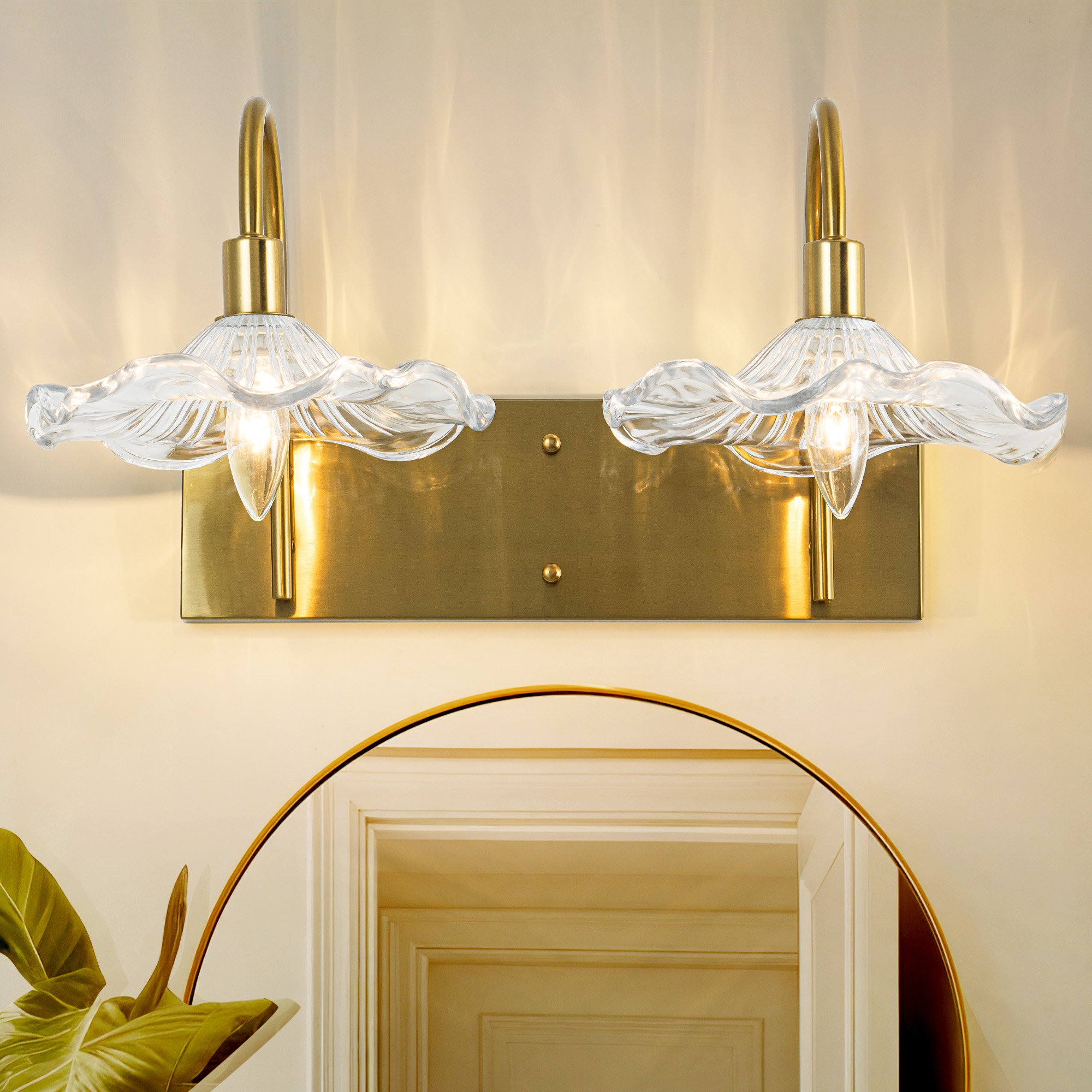 House of Hampton® Xenia 2 - Light Dimmable Bathroom Vanity Lights | Wayfair